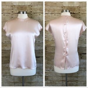 St. John Blush Silk Blouse